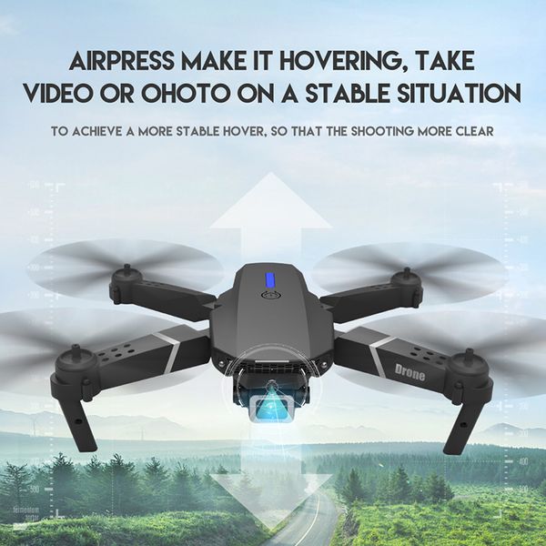 E525 Mini Drone 4k Hd Doppia fotocamera grandangolare 1080p Wifi Posizionamento visivo Altezza Mantieni Rc Drone Follow Me Rc Quadcopter