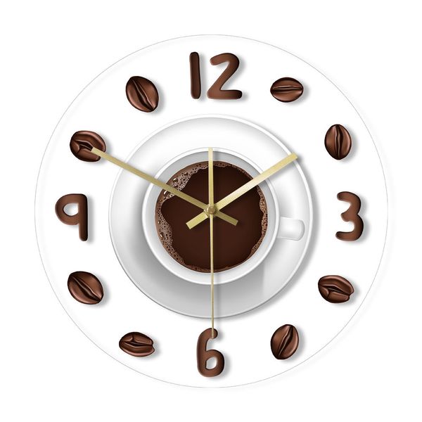 Caffè a mano disegno illustrazione cucina orologio da parete da cucina orologio moderno orologio minimalista orologio da parete acrilico orologio regalo per gli amanti del caffè 201118