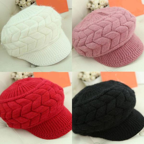 

new women winter hat warm beanies fleece inside knitted hats for woman fur cap autumn and winter ladies fashion hat, Blue;gray