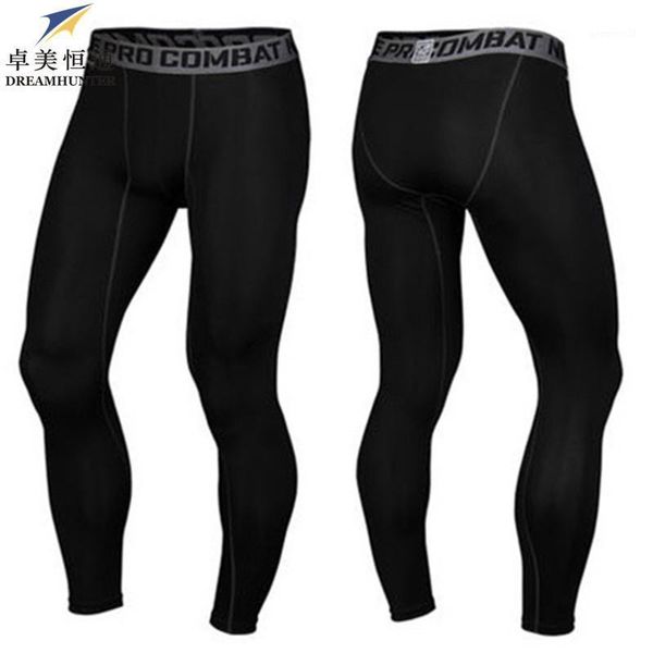 

men's pants 2021 brand cotton men skinny slim fit casual trousers bodybuilding fitness compression active pant1, Black