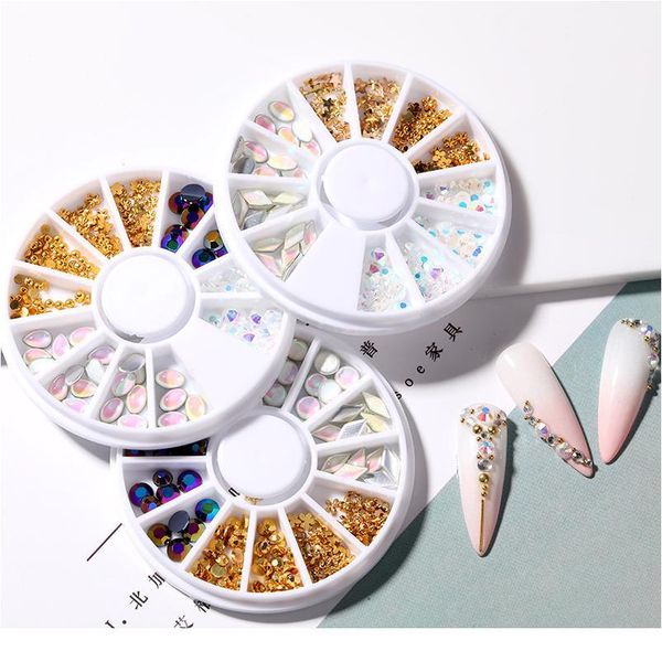 

1 box star diamond nail rhinestone glitter small irregular beads for nail art 3d decoration stone in wheel jlldov, Silver;gold
