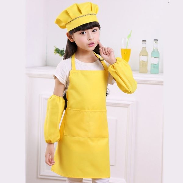 

baking sleeves set kitchen hat over children mats and painting kindergarten cooking apron for kids students