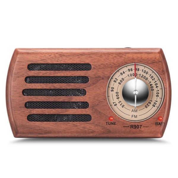 

retro walnut battery-powered radio, with the reception function, headphone jack, walking and traveling