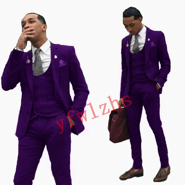 

new style two buttons handsome notch lapel groom tuxedos men suits wedding/prom/dinner man blazer(jacket+pants+tie+vest) w654, Black;gray
