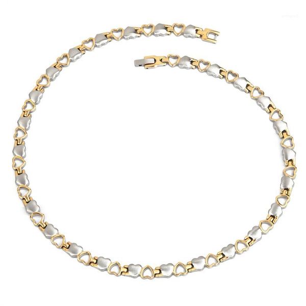 

chains 38 bio magnetic therapy health healing men's charm necklace gold&silver color titanium chain link for womens1