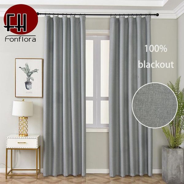 

curtain & drapes solid 100% blackout curtains for bedroom grey living room window treatments panel blue beige custom made
