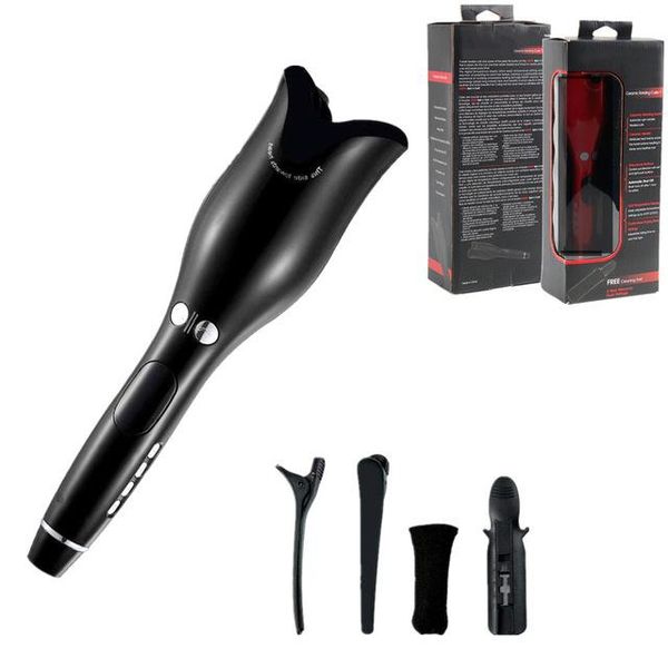 

matic hair curler curling iron with tourmaline ceramic heater and led digital mini portable curler air curling wand sqccdm, Silver