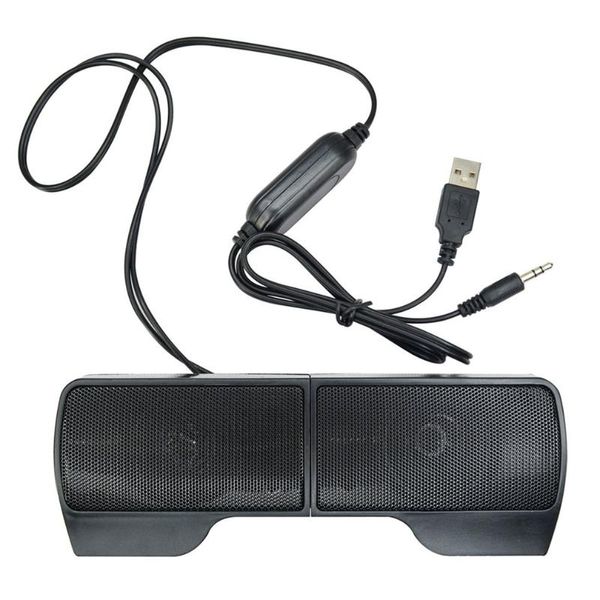

1 pair mini portable clipon usb stereo speakers line controller soundbar for lapmp3 phone music player pc with clip