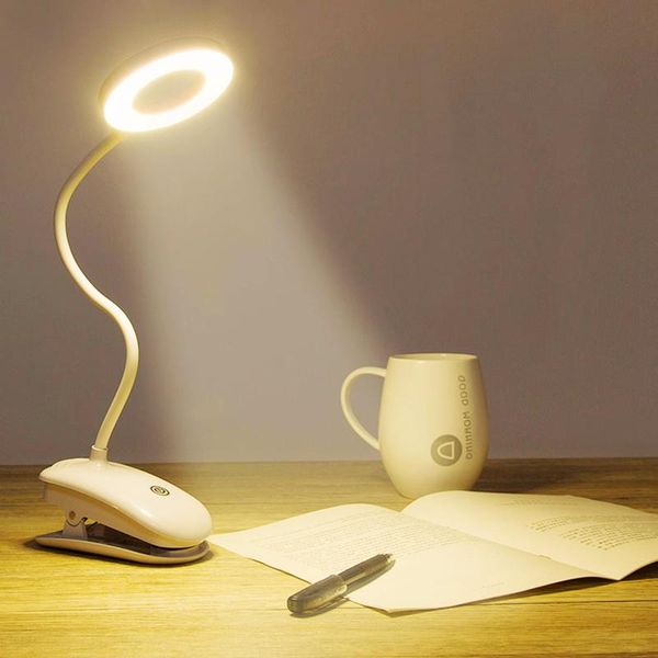 

usb rechargeable led clamp desk lamp flexible gooseneck touch dimming table lamp clip on for book bed office and computer