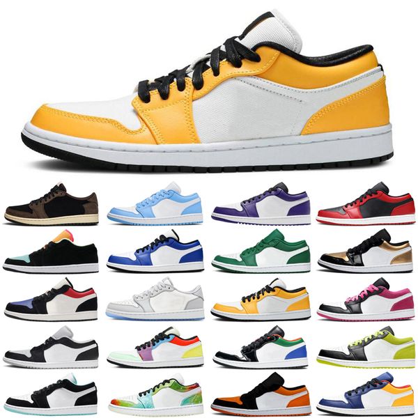 

new jumpman 1 1s low men women basketball shoes court purple unc mocha pine green paris athletic mens womens trainers sports sneakers, White;red
