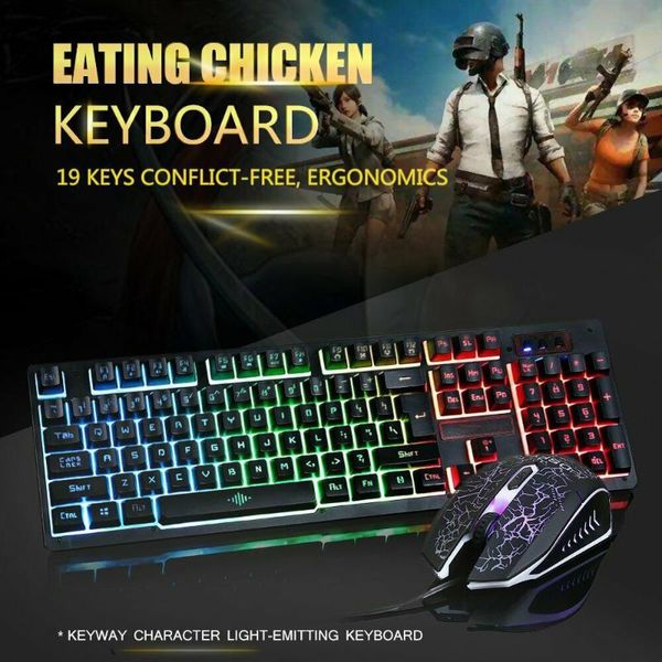 

keyboard mouse combos gaming and wired with backlight gamer set for pc laptop