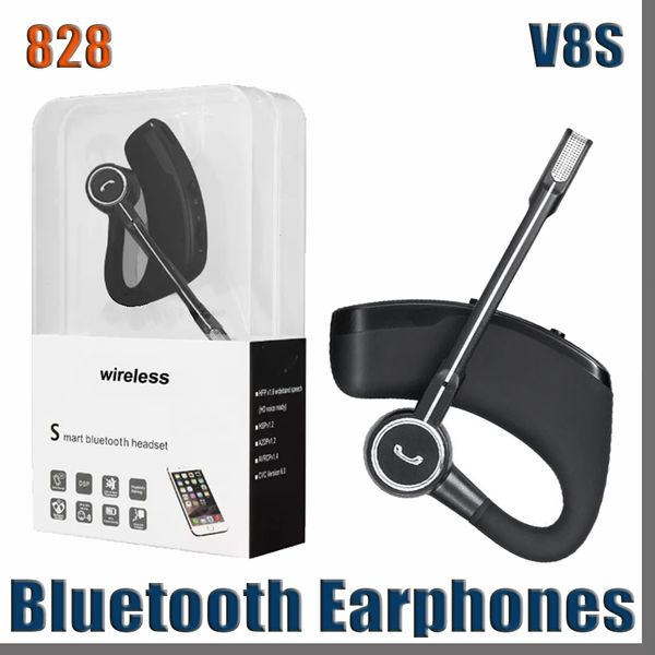 828D Высокое качество V8 V8s Беспроводные Bluetooth Наушники Бизнес Стерео Беспроводные наушники Наушники Наушники Гарнитура с MIC с пакетом
