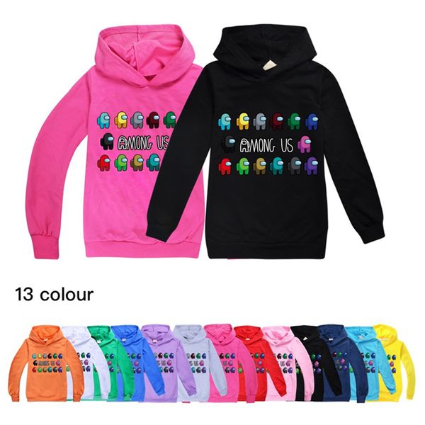 

children among us game hoodies pullover sweatshirts ins kids designer t-shirt hooded sweater junior boy girls long sleeve blouse e112101, Black