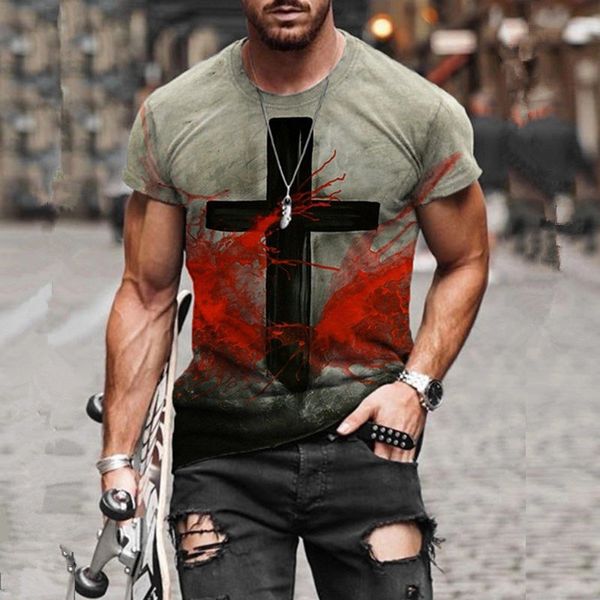 

men's oversized vintage short sleeve t shirts 2021 summer new fashion harajuku print o collared tshirts for men stranger things, White;black