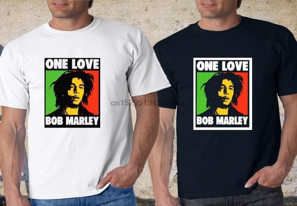 

bob marley one love rasta graphic black t-shirt men cotton t-shirts1, White;black