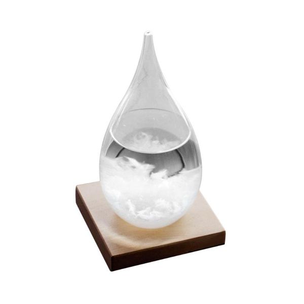 

65x115mm transparent droplet storm glass water drop weather storm forecast predictor monitor bottle barometer home deskdecor