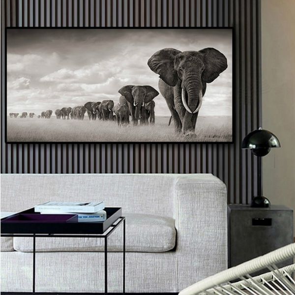 

африканские дикие животные холст живопись слонов плакаты печатает настенные картинки для гостиной домашний декор cuadros декорация