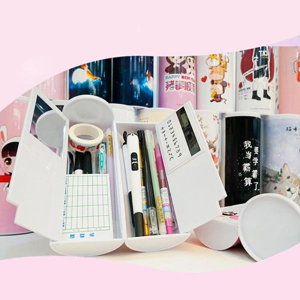

creative large capacity pencil cases for boys girls school stationery multifunctional pencil box with mirror calculator1