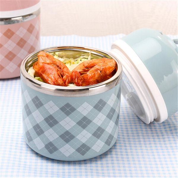 

304 stainless steel lunch box insulated single layer bento box heat resistant lunch box for kid student 630ml blue jlltas