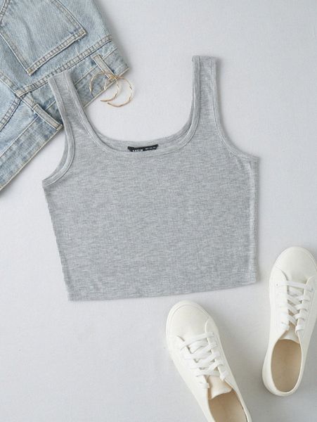 

rib-knit crop tank b2nr#, White
