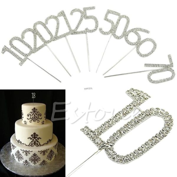 

crystals sparkling rhinestone birthday wedding anniversary numbers cake er