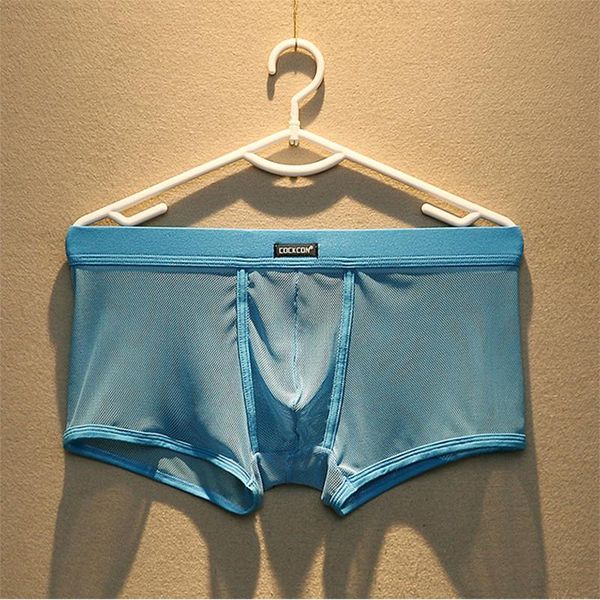 

underwear men gay youth u convex men's transparent panties shorts low waist breathable scrotum underpants boxer for man, Black;white