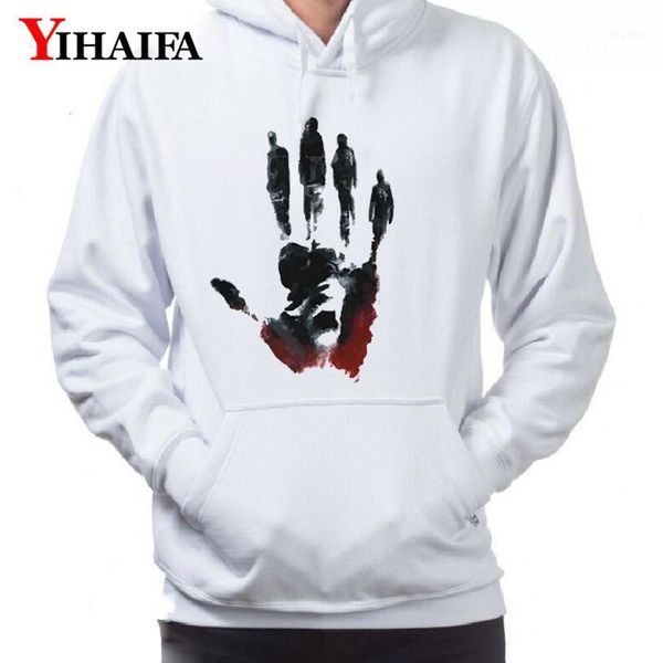 

mens 3d hoodies ink big hand printed graphic sweatshirts streetwear long sleeve pullover white casual tracksuit1, Black