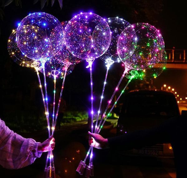 

led balloon transparent lighting bobo ball balloons with 70cm pole string balloon xmas wedding party decoratio wmtxaf infant2005