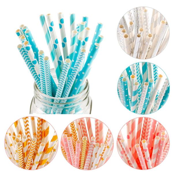 

qifu 25pcs disposable tableware paper straws birthday party decorations kids disposable party tableware birthday party supplies wmtbyi