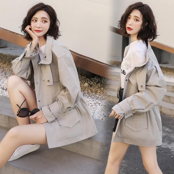 

autumn 2021 new style women's wear korean version solid color temperament versatile drawstring show thin work wear short, Tan;black