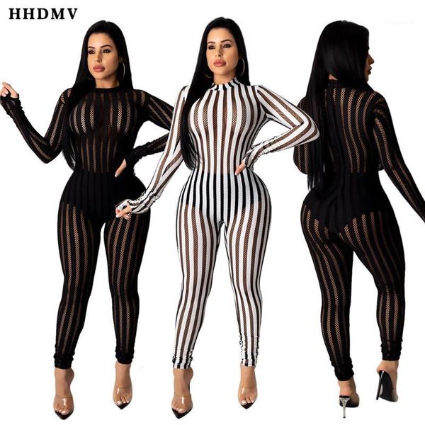 

hhdmv reduction of age club party style jumpsuits long sleeve round neck zipper striped 2 color jumpsuits long pants1, Black;white