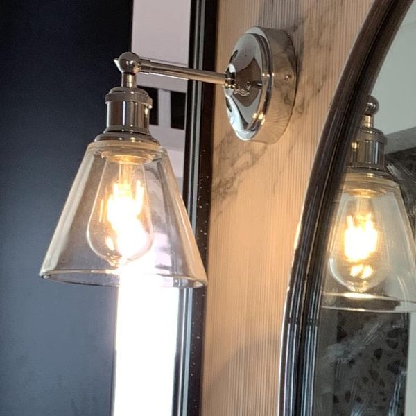 

wall lamp modern crystal living room decoration glass sconces wood bedroom light bedside aisle dining