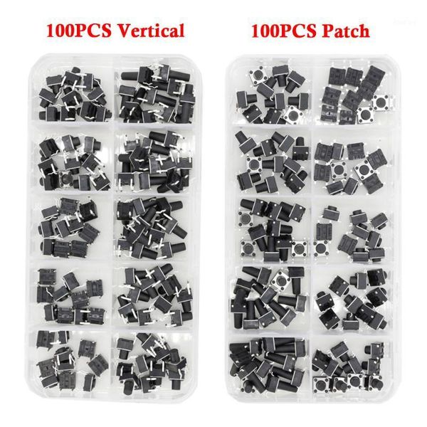 

100 pcs tact switch 4-legged vertical / patch 6*6*4.1/4.3/5/6/6.5/7.5/8/9.3/10.5/12mm micro push button switch key1