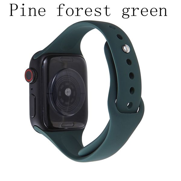 

good price for apple watch silicone strap iwatch series pure color small waist slim sports silicone strap 38mm 40mm 42mm 44mm, Black;brown