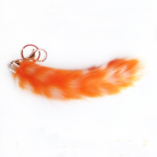 

bag design accessories pendant lobster color high clasp imitation plush long tail key ring, Silver