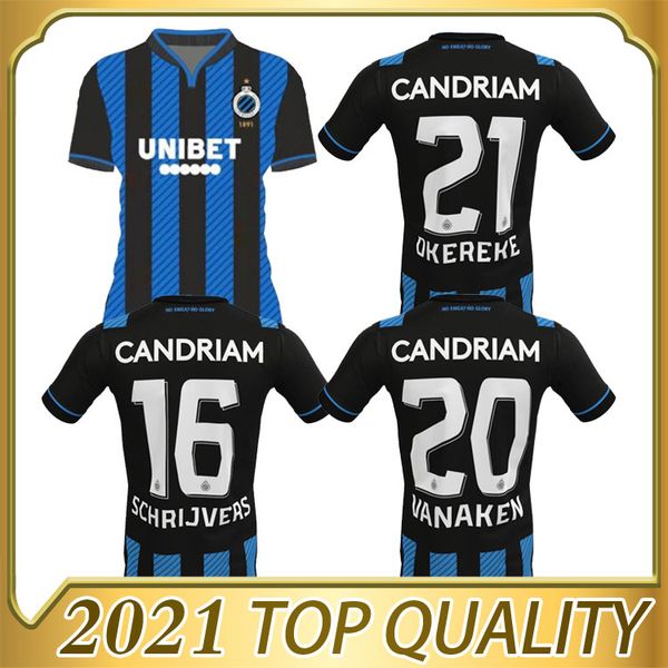 

20 21 club brugge kv football shirt 2020 2021 belgium bruges soccer jersey vormer vanaken diatta uniform, Black;yellow