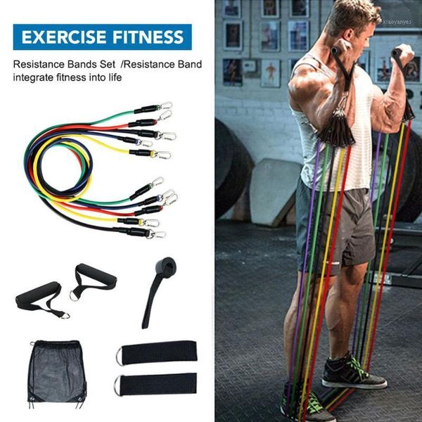 

resistance bands 11pcs/set latex elastic sets fitness sports yoga workout gym exercise pull rope training equipment1