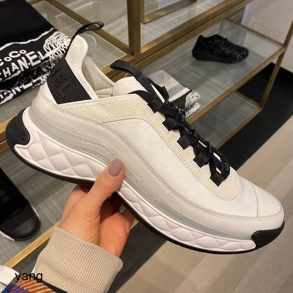 

early spring street shooting soft soles, fashionable small fragrance, color matching sports and leisure shoes, women's leather thick so