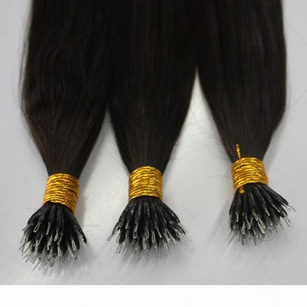 

nano ring hair extension 100% virgin human brazilian hair 16"- 26" 1g s & 100g set ring in hair dark color & light co