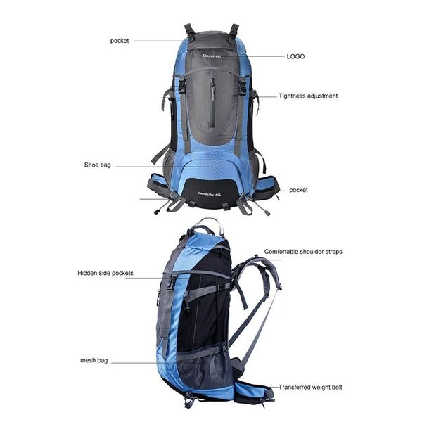 

creeper бесплатная доставка 60l профессиональный водонепроницаемый rucksack внутренняя рамка восхождение кемпинг туризм рюкзак альпинизм сум