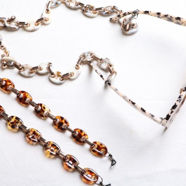 

2020 fashion women leopard resin geometric chain for glasses women vintage luxury statement sunglasses strap accessories h qylhfn