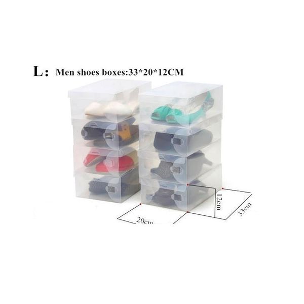 

20pcs children/women/men clear solid shoes storage box case transparent plastic storage boxs rectangle shoe organizer bbyyhw