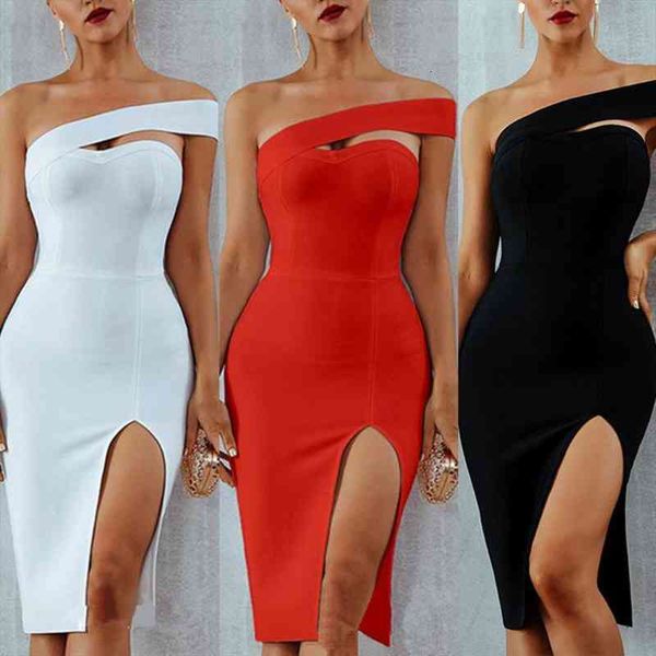 

women dress elegant solid color women summer off shoulder side slit bodycon midi party dress summer sexy, Black;gray