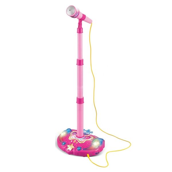 

kids girls karaoke adjustable stand microphone music microphone toy musical instrument with light effect christmas gift y200428