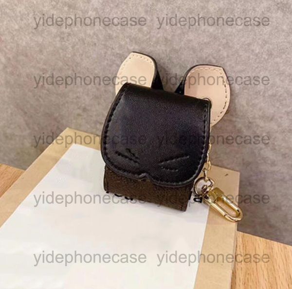 

l designer letter earphone protector for airpod case protective cover fashion cat mouse earphone cases protector cases with keychain