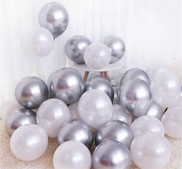 

18pcs 10inch gold silver pink metal chrome latex balloons wedding decoration matte helium globos birthday party ballons wmtxag