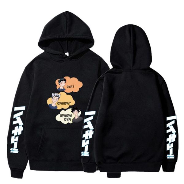 

oyaoyaoya haikyuu! манга аниме толстовки зима осень 2020 женские пуловеры толстовки толстовки эстетики женские толстовки одежды, Black