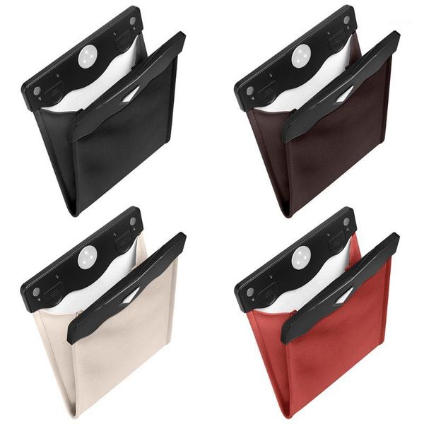 

car organizer trash leather durable foldable waterproof collapsible seat back hanging storage big capacity box led induction light1