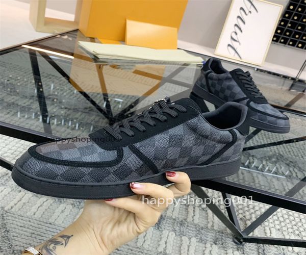 

2021 fashion high-end shoes men brand plaid shoes for real quality men casual shoes love low cut sneakers with box, Black