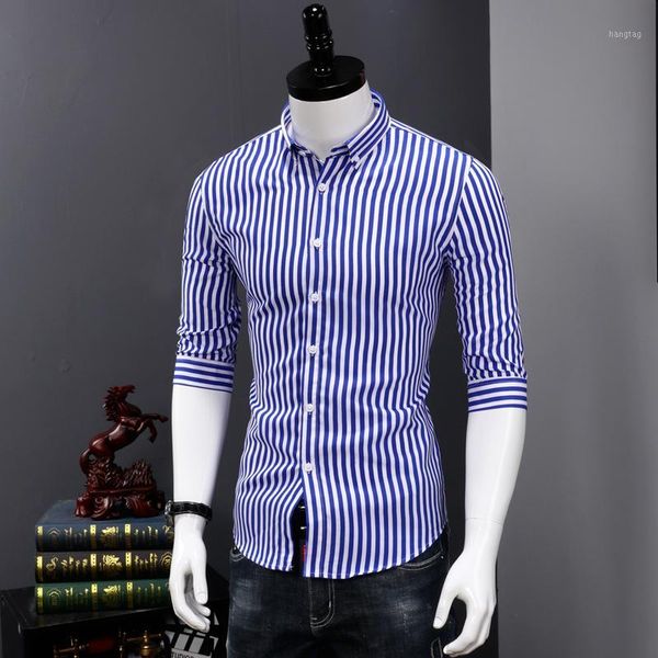 

mens striped shirts slim fit dress shirt summer half sleeve fashion korean style size  l xl xxl xxxl1, White;black